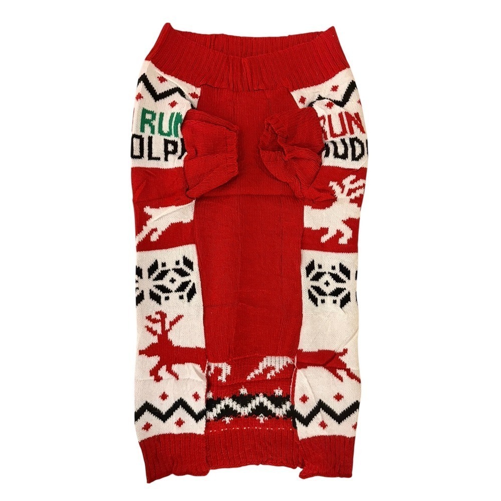 NEW Run Rudolph Run Reindeer XL Dog Fair Isle Christmas Holiday Pet Sweater - Picture 3 of 3